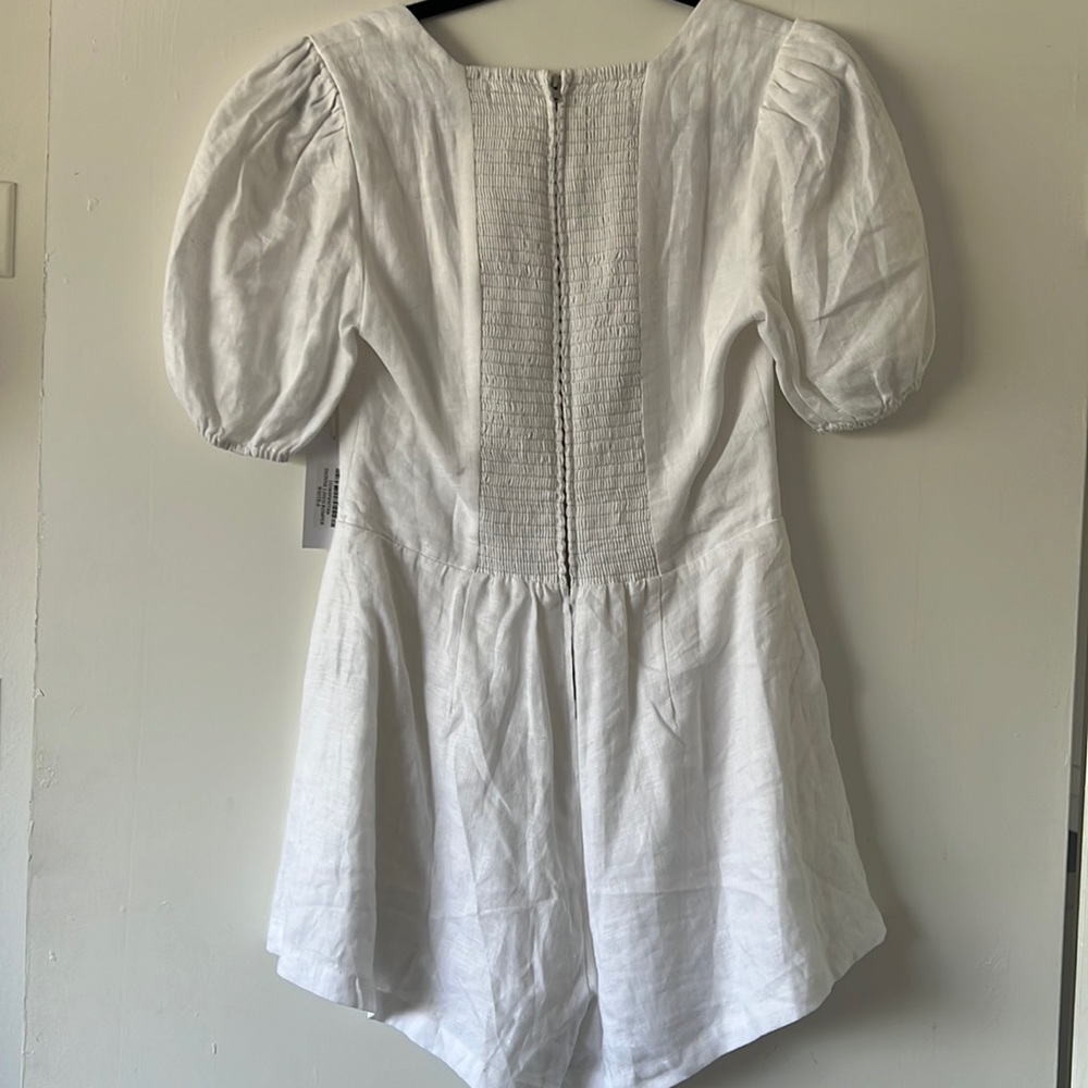 Reformation || Dionne White Linen Romper NWT - Picture 4 of 7
